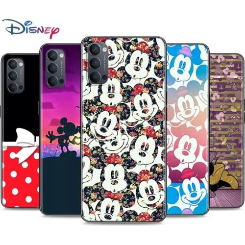 Cute Minnie Mouse Soft Black Silicone Cover For OPPO Reno 5 Pro+ 3 4 Lite F SE Z Pro 4G 5G Phone Case Shell