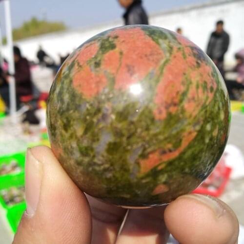 50mm Natural gemstone balls Polished Unakite Crystal sphere for home decoration