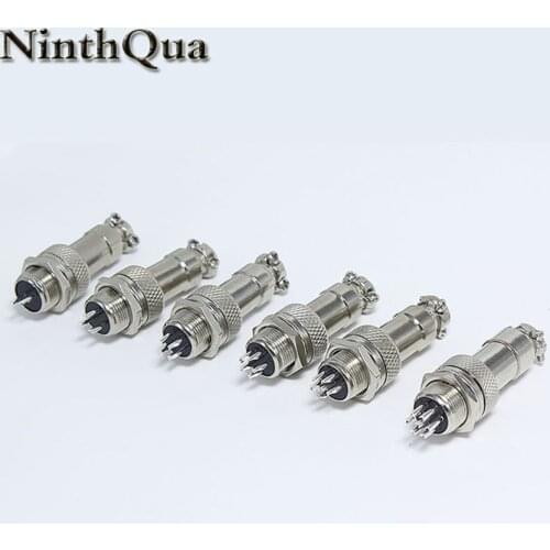1set GX12 XLR 12mm 2 3 4 5 6 7Pin Female Plug Male Audio Cable Adapter Chassis Mount Socket Aviation Connector with Plastic Cap