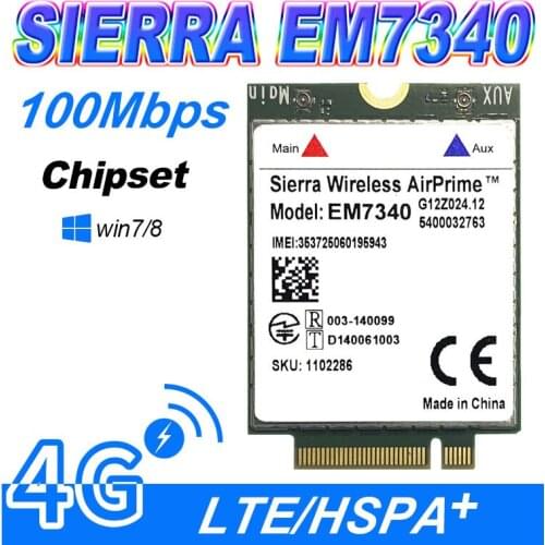 Sierra AirPrime EM7340 4G LTE FRU 4 04X6016G LTE/HSPA + Módulo Sem Fio Para ThinkPad 10/Helix 2nd gen/X260/T460/T460S/T5