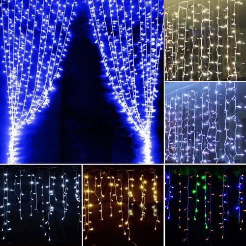 3x3/3x6m led icicle led curtain fairy string light fairy light 300 led Christmas light for Wedding home window party decor
