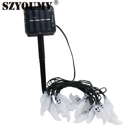 SZYOUMY Solar Outdoor String Lights 20 Led Ghost Solar Lamp Waterproof Light for Garden Patio Yard Home LED Christmas Lights