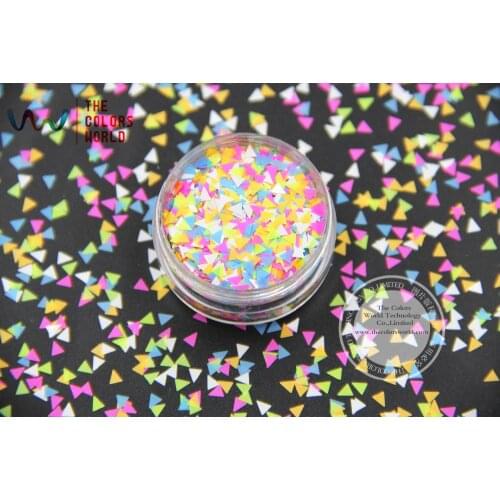 TFM3-374 Mix Colors and Triangle shapes Glitter for nail art nail gel nail polish nail glue makeup and DIY decoration