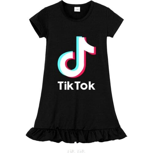 Tik Tok Girl Summer Tik Tok Dress Princess Party Dress For Girls Birthday Halloween Christmas Cosplay Costume Kids Clothes
