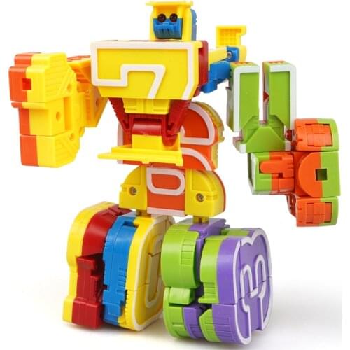 Magic Numbers Creative Blocks Assembling Educational Blocks Action Figure Transformation Robot Deformation English Letter Toys