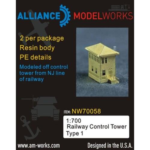 AM-WORKS NW70058 1/700 Railway Control Tower Type1 - Upgrade Detail Set