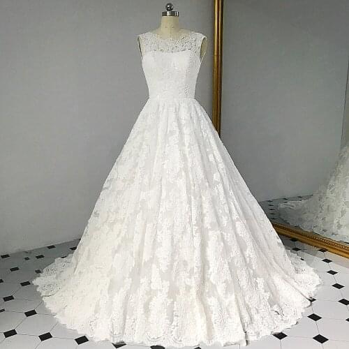 RSW1435 Sleeveless Backless V Neckline Lace Wedding Dress Robe De Mariage Vestido De Novia Vintage
