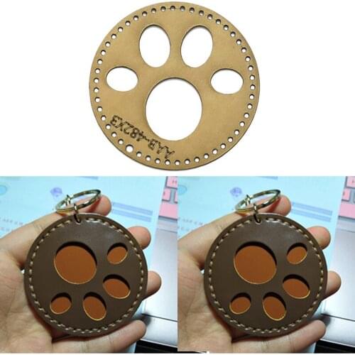 1Set DIY Kraft Paper Template Lovely Cat Paw Pendant Cartoon Animals Keychain Leather Craft Pattern DIY Stencil Sewing Pattern