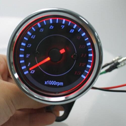 12V Universal Motorcycle Tachometer Meter LED Backlight 13K RPM Shift Motorcycle Digital Tachometer Oil Fuel Lever Gauge