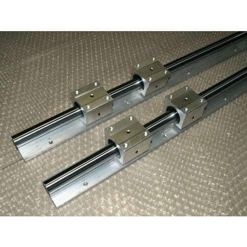 2pcs SBR12 -L1500mm Linear Rails shaft supports + 4pcs SBR12UU slide block
