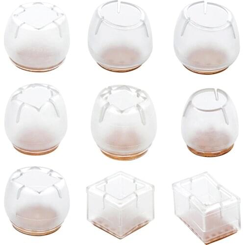 4pcs/set Silicone Chair Leg Cover Table Desk Legs Cap Feet Pad Anti-slip Protector Support Multi-shape For Home Funiture sillas