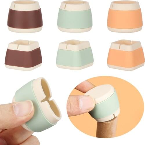 4 Pcs Floor Protectors Chair Leg Caps Feet Pads Furniture Table Covers Socks Floor Protectors Round Square Bottom Non-Slip Pads
