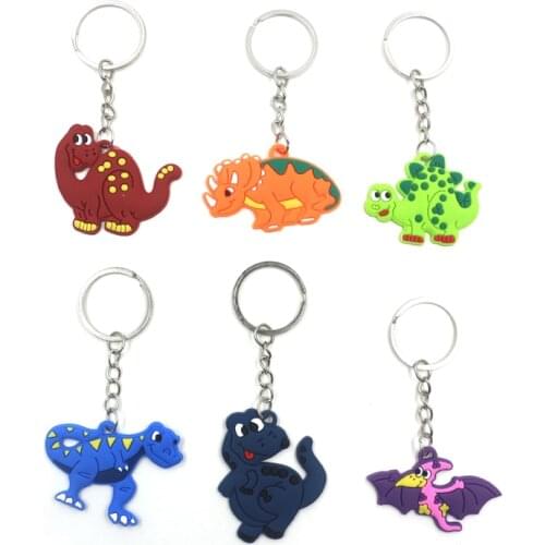 6pcs Jungle Party Gifts Dino Keychain Birthday Party Decorations Kids Gifts Baby Shower Decorations Tropical Animal Party Favors