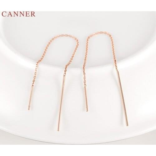 CANNER 11Cm Ear Line WomenS Tassel Earrings For Women S925 Sterling Silver Piercing Stud Earrings Fine Jewelry Pendientes