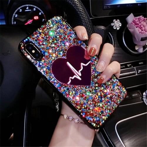 3D Love Heart Sequin Bling Case For Huawei Mate 30 Pro P Smart Y5 Y9 2019 Case for Honor 20 Pro 10i 10 lite 7X 9X V9 V10 V20 v30