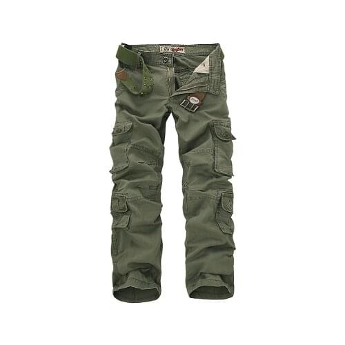 Big Size 46 Male Military Overalls 2021 New Men Cargo Pants Mens Loose Army Tactical Pants Multi-Pocket Trousers