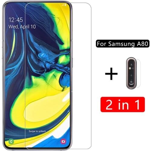 Case for samsung a80 cover tempered glass camera lens film protective on galaxy a 80 80a coque samsun samsumg sm a805 a805f 6.7