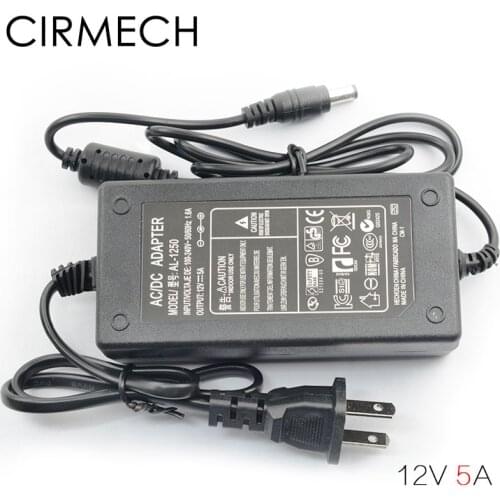 CIRMECH AC 100V-240V Power Adapter Converter DC 12V 5A Power Adapter Supply