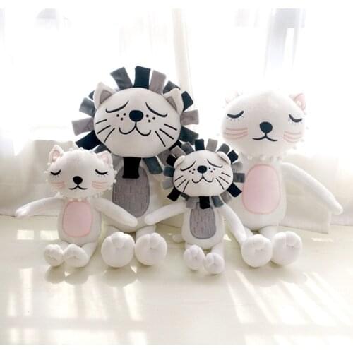 Baby Pillow Cushion For Room Decor Soft Kawaii Plush Pillow For Kids Room Decoration Cute Cat Lion Stuffed Toys For Children