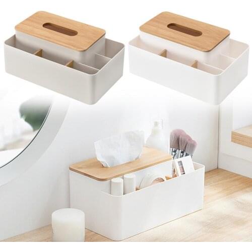 Home Desktop Nordic Simple Tissue Box Bamboo Storage Box Organizer Paper Towel Box Fine Texture not Easy To Mold