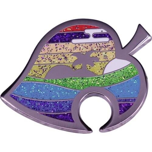 This Animal Crossing rainbow leaf icon lapel pin badge is self-explanatory enough! Show your gay pride