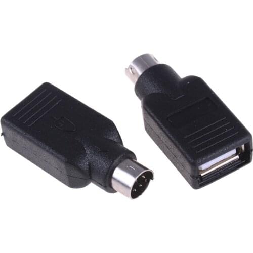 USB Female To PS2 PS/2 Male Converter Adapter Keyboard Mouse Mice USB To PS/2 Converter Black 2pcs/lot