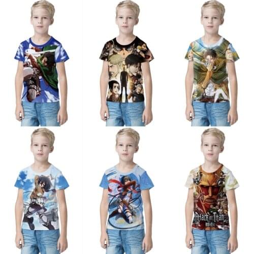 3D T-Shirt Attack On Titan Team Cothing Children Short Sleeve Cool Tees Fashion Summer Casual Summer Boy Girl Kids Streetwear