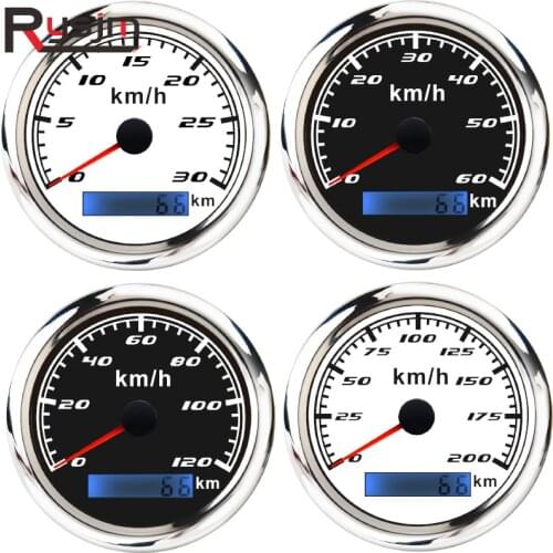 85mm GPS Speedometer Gauge 30km/h 60km/h 120km/h 200km/h Adjustable For Car Truck Boat Motor Auto 9-32V With GPS Antenna