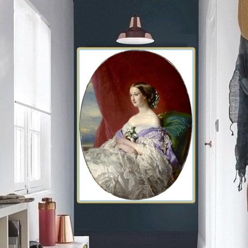 Citon Winterhalter《The Empress Eugénie》Canvas Oil painting Artwork Poster Picture Wall Decor Modern Home Living room Decoration