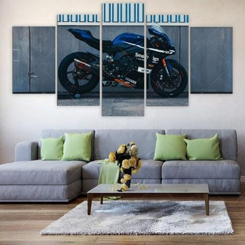 Yamaha R1Print Picture Poster 5 Piece Wall Art canvas Painting for living Room Home Decor Ready to hang frame