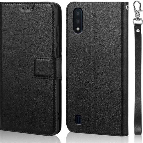 Luxury Flip leather case For Samsung Galaxy A01 case back phone cover case on For Samsung A01 A015F A015 SM-A015F