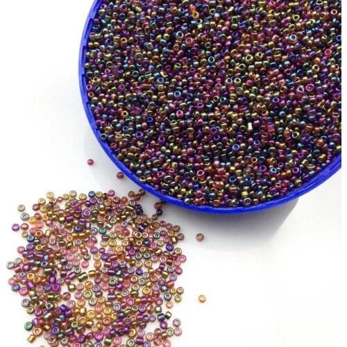 16g 1000X 2mm 12/0 AB Black Color Round Transparent Loose Spacer Beads Cezch Glass Seed Beads Handmade Jewelry DIY Garment Bead