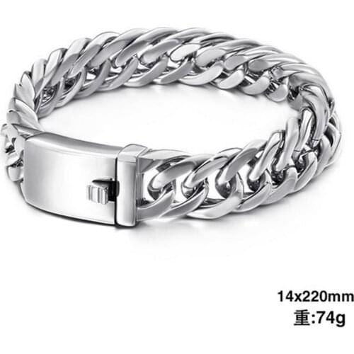 Hot Sale Women Mens Silver Color Stainless Steeel Curb Cuban Link Chain Bracelet 3 Styles For Choosing