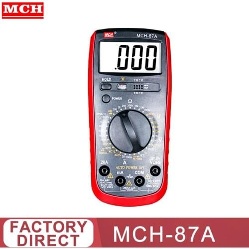 MCH-87 Series Handheld LCD Digital Multimeter AC/DC Voltage Amp Current Backlight Meter