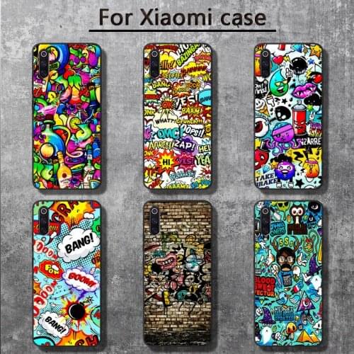 Cute Cartoon Graffiti Phone Cases for Xiaomi mi 6 6plus 6X 8 9SE 10 Pro mix 2 3 2s MAX2 note 10 lite Pocophone F1