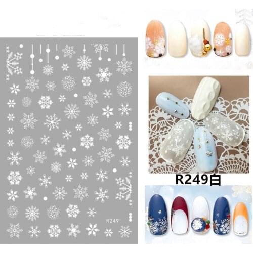 2021 Gold Silver Colorful Christmas Stickers For Nails Winter Snowflake Adhesive Decals New Year Nail Art Decoration Slider