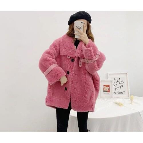New women fashion oversized coat short style inside with Suede warm protected 6 colors
