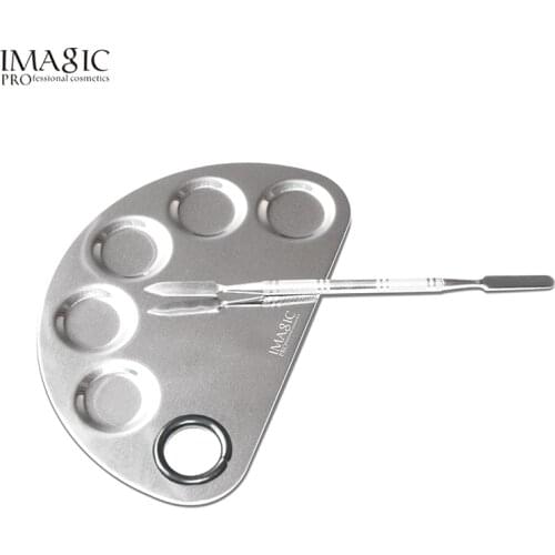 Stainless Steel Color Mixing Palette Makeup Artist Eye Shadow Mixing Palette Spatula Nail Glue Painting Palette