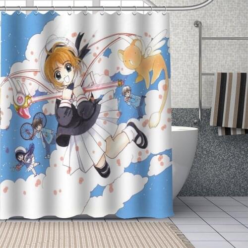 Custom Cardcaptor-Sakura Shower Curtains DIY Bathroom Curtain Fabric Washable Polyester for Bathtub Art Decor douchegordijn