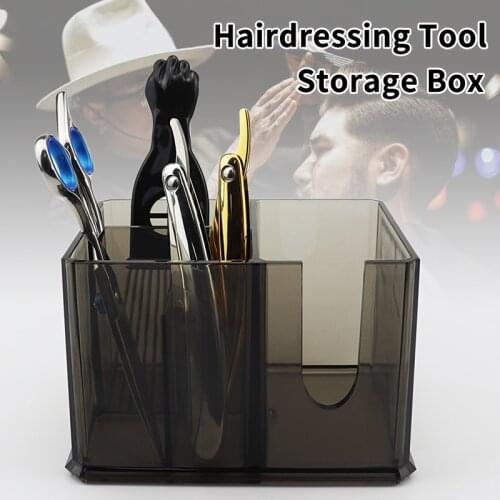 Transparent Scissors Comb Hair Clip Hairdressing Tool Storage Box Barber Salon Styling Tool Storage