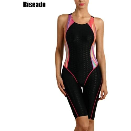 Riseado Sport 2021 Swimwear Women One Piece Swimsuit Swimming Suit for Women Boyleg Swim Wear Racer Back Bathing Suits