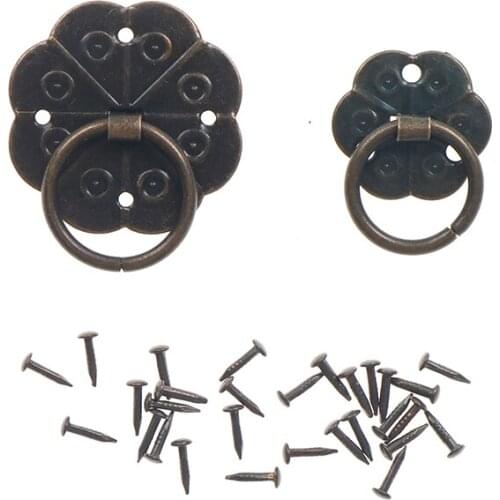 1PCS Box Handle Knobs Classical Bronze Tone Drawer Cabinet Desk Door PullFurniture Handles Hardware With Screws