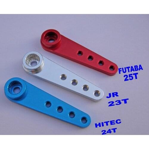 2pcs/lot CNC Aluminum Alloy Servo Arm 1.25--2.5inch Compatible with 23T JR /24T Hitec /25T Futaba SANWAN Servos Free Shipping