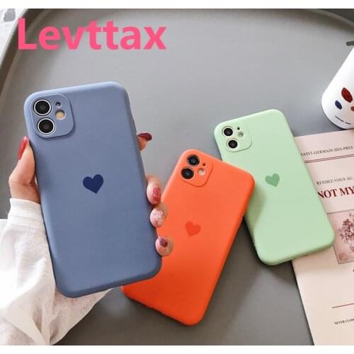 High Quality Candy Soft Case For iPhone 12 Mini 11 Pro Max XR XS Max x 7 8 6S pulse se2 Solid Color Civer And Heart of love