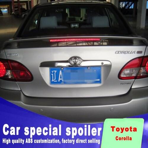 2011-2014 For toyota corolla spoiler light High Quality Punching installation ABS Material Car Rear Wing Primer Color spoiler