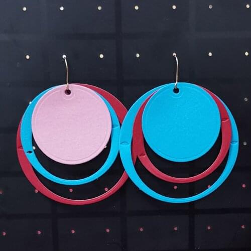 Three-Layer Round Circle Earring Metal Cutting Dies For Stamps Scrapbooking Stencils DIY Paper Album Cards Decor Embossing 2021