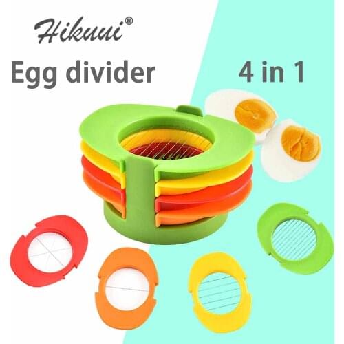 4 in1 Portable Egg Cutter Color Stainless Steel Wire Egg Slicer PP Plastic Slicing Device for Half Egg Practical Kitchen Tools