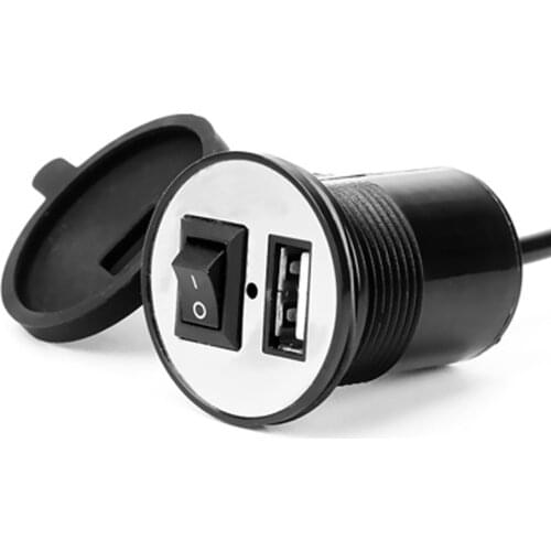 USB Motorcycle Cigarette Lighter Socket Plug Waterproof Switch Motorcycle 12V Socket Motorbike Phone Charger Adapter Accessories