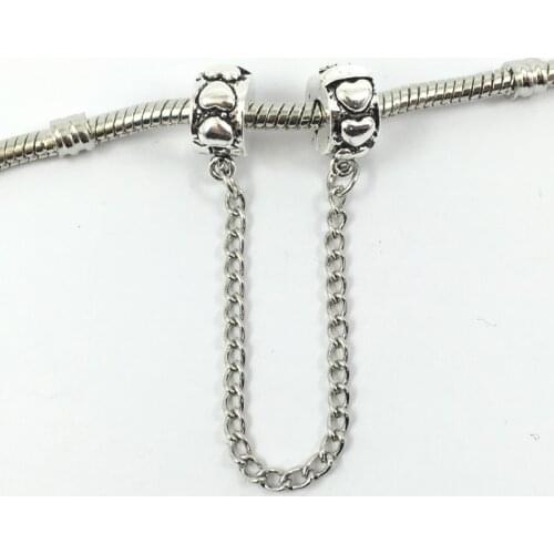 Heart to heats Safety Chain Clips Locks Stoppes Beads Fit Charms Bracelets & Bangles
