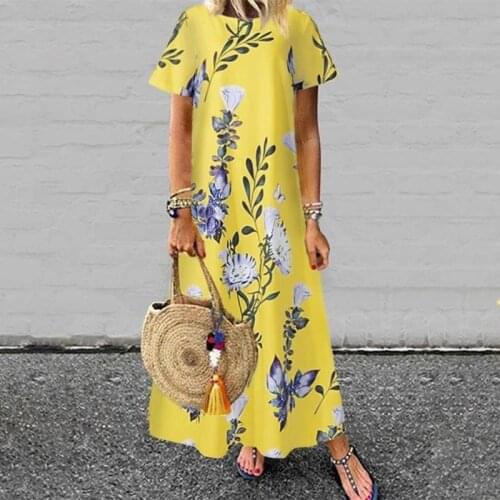 Women casual sleeveless loose maxi dress Summer yellow/white/blue sundress vestidos Female boho chic beach tunic long dress